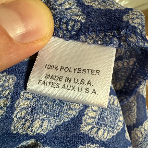 Misa Los Angeles Women's Amata Dress Maxi Blue Pattern Small Sheer A Line - Picture 5 of 10